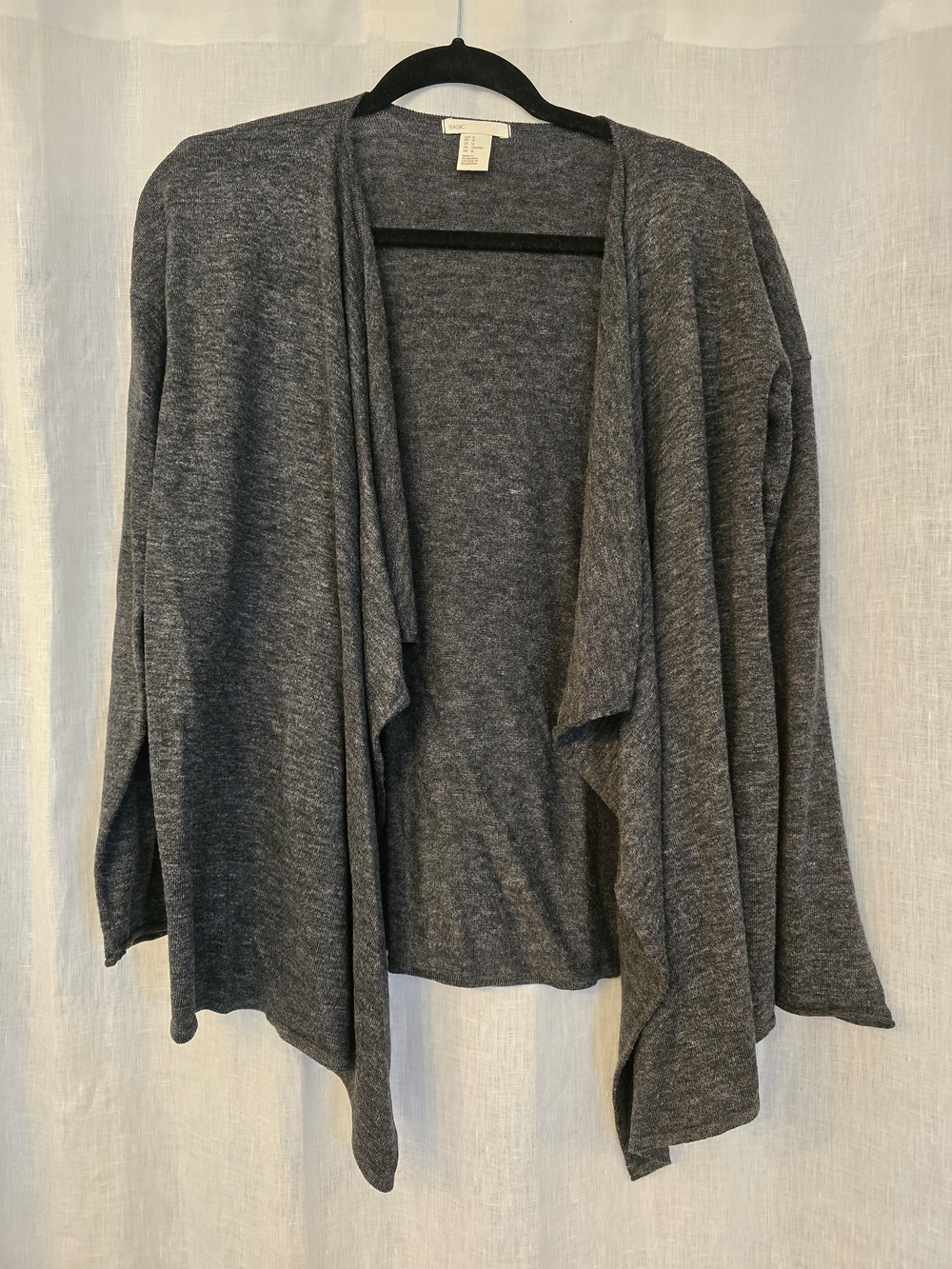 Women's H&M Draped Open-Front Cardigan - Charcoal Gray